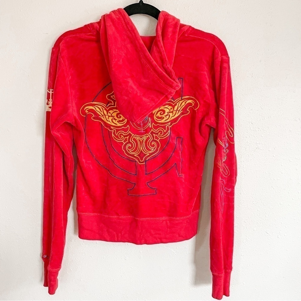 COOGI | velour zip-up hooded sweatshirt, women’s size M - Picture 2 of 12